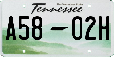 TN license plate A5802H