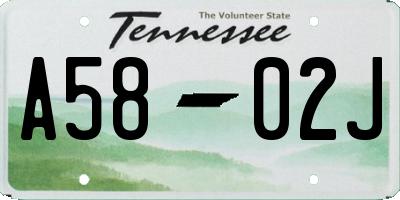 TN license plate A5802J
