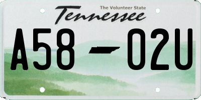 TN license plate A5802U