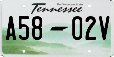 TN license plate A5802V