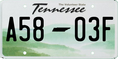 TN license plate A5803F