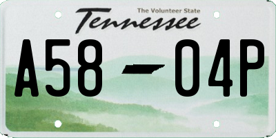 TN license plate A5804P