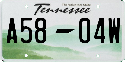 TN license plate A5804W