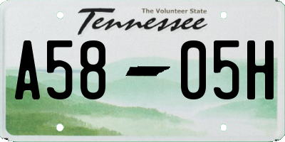 TN license plate A5805H