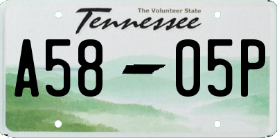 TN license plate A5805P