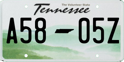 TN license plate A5805Z