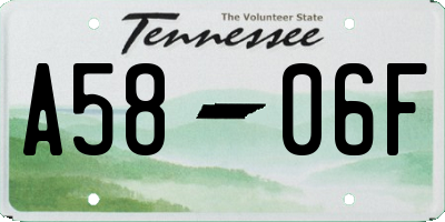 TN license plate A5806F
