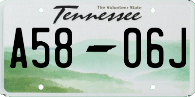 TN license plate A5806J