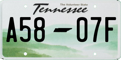TN license plate A5807F