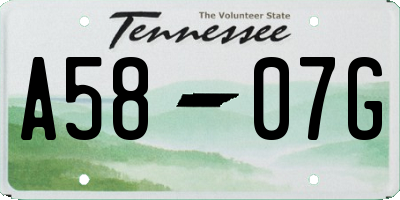 TN license plate A5807G