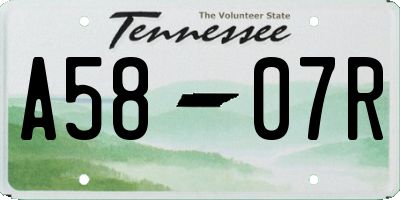 TN license plate A5807R