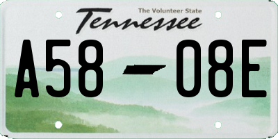 TN license plate A5808E