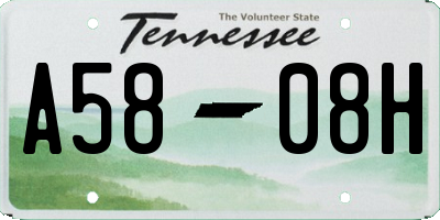 TN license plate A5808H