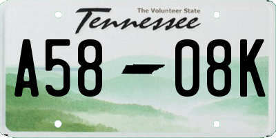 TN license plate A5808K