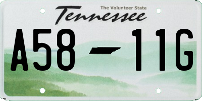 TN license plate A5811G