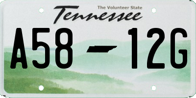 TN license plate A5812G