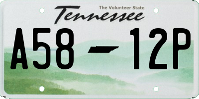 TN license plate A5812P