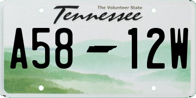 TN license plate A5812W