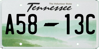 TN license plate A5813C