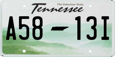 TN license plate A5813I