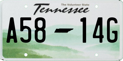 TN license plate A5814G