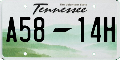 TN license plate A5814H