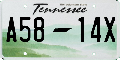 TN license plate A5814X