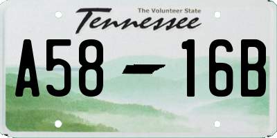 TN license plate A5816B