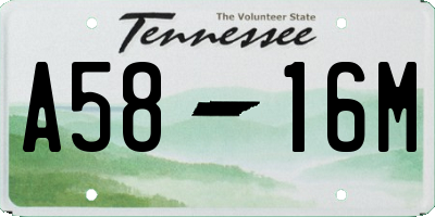 TN license plate A5816M