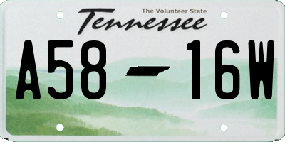 TN license plate A5816W