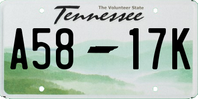 TN license plate A5817K