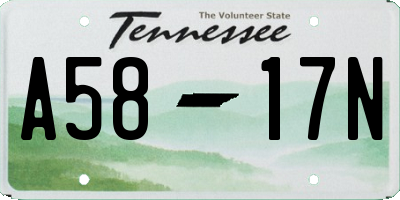 TN license plate A5817N