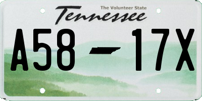 TN license plate A5817X