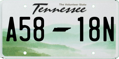 TN license plate A5818N
