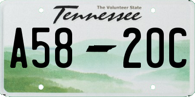 TN license plate A5820C