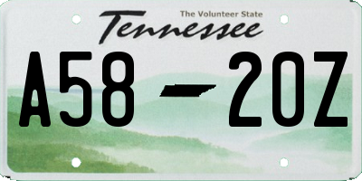 TN license plate A5820Z