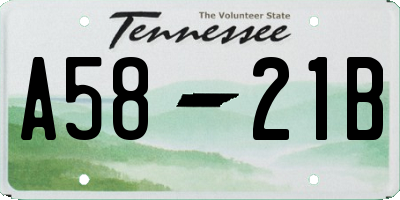 TN license plate A5821B