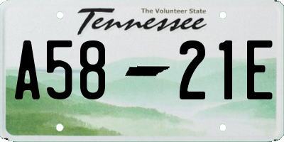 TN license plate A5821E