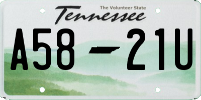 TN license plate A5821U