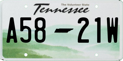 TN license plate A5821W