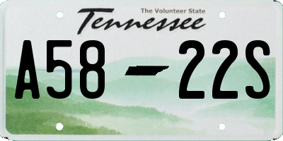 TN license plate A5822S