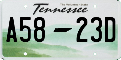 TN license plate A5823D