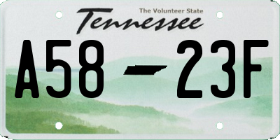 TN license plate A5823F