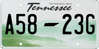 TN license plate A5823G