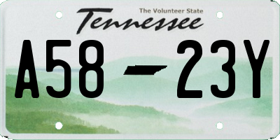 TN license plate A5823Y