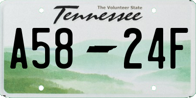 TN license plate A5824F
