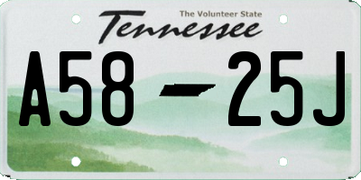 TN license plate A5825J