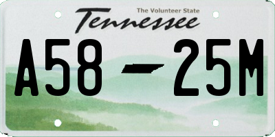 TN license plate A5825M