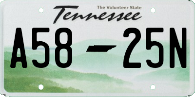 TN license plate A5825N