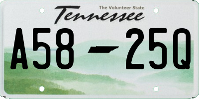TN license plate A5825Q